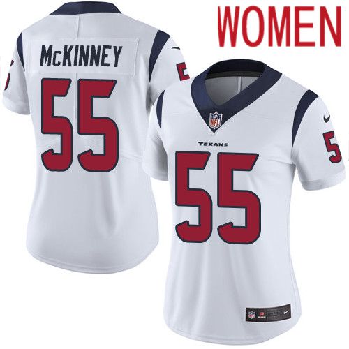 Women Houston Texans 55 Benardrick McKinney White Nike Vapor Limited NFL Jersey